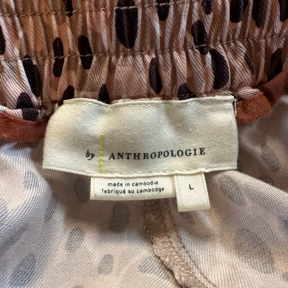 Anthropologie Isobel Wide Leg Pleated Flowy Animal Print Crop Pants Size Large - Picture 4 of 6
